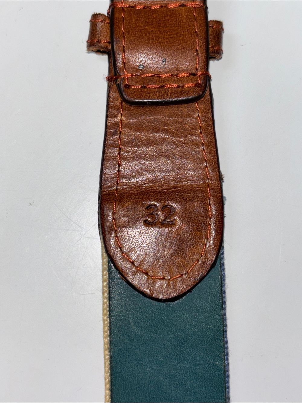 Smathers & Branson Parlour Size 32 fly fishing design needlepoint leather belt. - Picture 6 of 9
